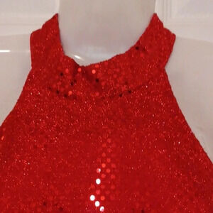 - sparkly red dress